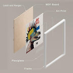 SIGNWIN Framed Vintage Retro Antique Basquiat Dinosaur Print Wall Art, Set of 4 Illustration Wall Decor Prints, Multicolor Contemporary Wall Décor for Living Room, Bedroom - 8"x10" White