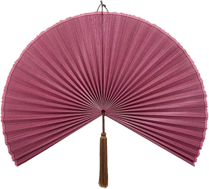 Fan Wall Decor,Japanese Wall Fan Decor,Large Bamboo Fan Wall Art For Boho Hanging Headboard,Decorative Folding Fan For Over Bed Decorations,Large Wall Dcor (Rasberry, 60inch)