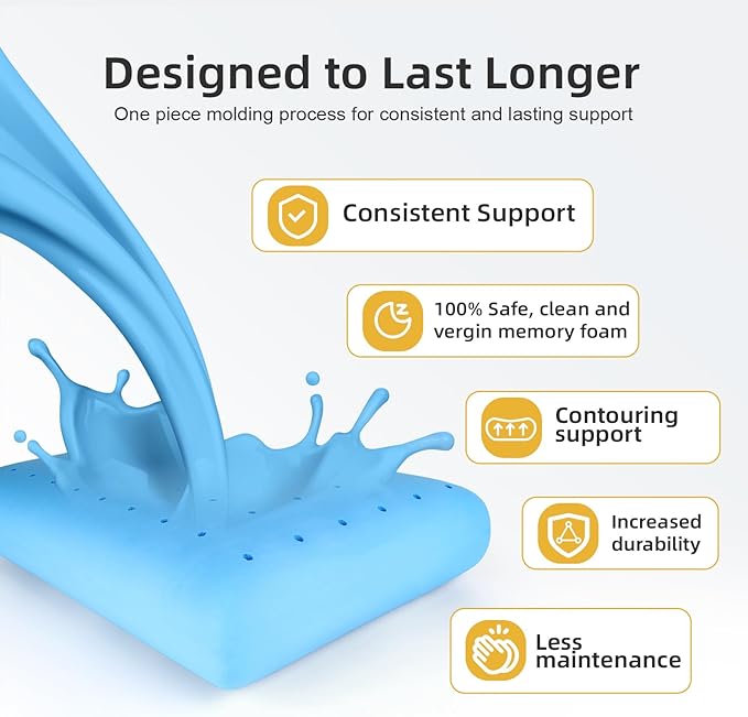 inight Pillows Queen Size Set of 2, Memory Foam Bed Pillows for Sleeping, Bed Pillow for Side Sleepers & Back Sleepers, Oeko-tex & CertiPUR-US-Queen Size (Pack of 2)