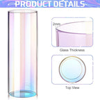 24 Pcs Glass Cylinder Vases Clear Flowers Vase Decorative Floating Candles Holders Table Centerpieces for Wedding Party Event Home Office Decor(Dazzling Color,2.8'' X 4.7'', 5.9'', 7.9'')