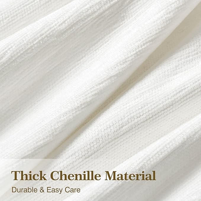 Couch Cover for Dogs Sectional Sofa Covers Washable for 3 Cushion Couch, Chenille Couch Cover Blanket, Sectional Sofa Slipcovers, Multi-Use Furniture Protector for Kids, Pets, 71" X150", White