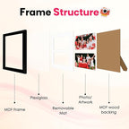 FIXSMITH 8x10 Picture Frames Collage Wall Decor, Display 2 Pcs 4x6 Photos with Mat or 1 Pack 8x10 Picture without Mat, 4x6 Photo Frames Collage for Tabletop or Wall Display, 2 Pack