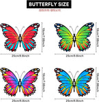 Oraytteo Metal Butterfly Wall Decor, 4pcs Butterflies Wall Art Hanging Sculptures for Outdoor Indoor Fence Patio Yard Tree Garden Home Decorations, Housewarming Gift for Mom Friends