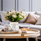 Vintage Planter Large Ceramic Plants Pot Green Leaves Crack Cottage Scroll Vase Flower Vase Pot Indoor Plants Home Kitchen Decor Farmhouse Antique Decorative Gift