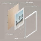 SIGNWIN Framed Washed Out Tropical Island Wall Art, Set of 4 Island Palm Tree Beach Landscapet Wall Decor Prints, Nature Wilderness Wall Décor for Living Room, Bedroom - 12"x16" White