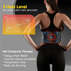 Ab Stimulator Muscle Toner, Abs Stimulator Abdominal Massage Belt with Heat for Belly Fat Burning & Cellulite Melting & Stomach Smooth Firming, Lower Back Massager for Women Men Pain Relief Gifts