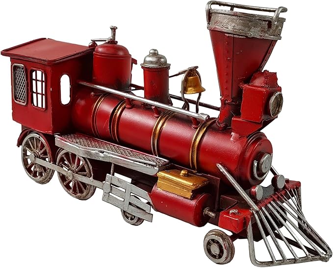 Berfutall-10'' Metal Classic Locomotive Collectible Model Train, Christmas Decor, Vintage Table Top Decor, Not a Toy