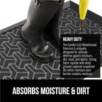 GORILLA GRIP 100% Waterproof All-Season WeatherMax Doormat, US Designed Natural Rubber, Stain and Fade Resistant, Low Profile Indoor Outdoor Door Mats, Easy Clean Patio Mat, 17x29, Slate Geometric