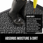 GORILLA GRIP 100% Waterproof All-Season WeatherMax Doormat, 72x24, US Designed Natural Rubber, Stain and Fade Resistant, Low Profile Indoor Outdoor Door Mats, Easy Clean Patio Mat, Slate Geometric