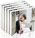 Magicool Premium Acrylic Photo Frame- Magnet Photo Frame -Double Sied Thick Desktop Frames (5x5 5 pack)