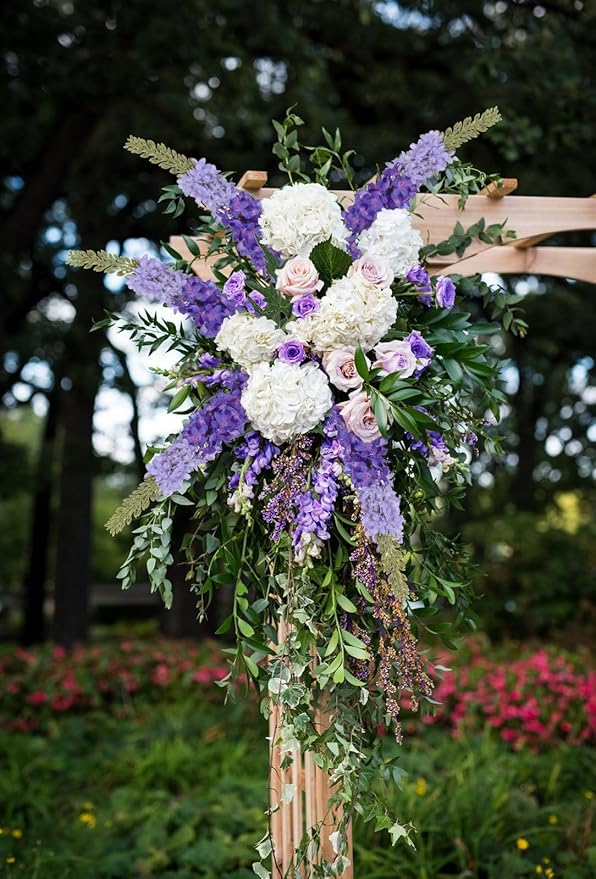 6PCS Delphinium Artificial Silk Flowers 29.5" Purple Fake Flowers Long Stem Faux Hyacinth Flowers for Tall Vase Wedding Home Garden Decor (Bluish Violet)