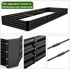 Land Guard 12×4×1ft Galvanized Raised Garden Bed Kit for Vegetables 2 Pack, Galvanized Super Large Metal Planter Raised Garden Boxes Outdoor (Gray)