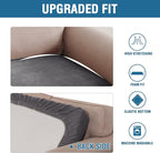 H.VERSAILTEX Velvet Stretch Individual Loveseat Couch Cover Plush Slipcover for Sofa Furniture Protector Seat Cover (1 Piece Loveseat Cushion Cover, Grey)