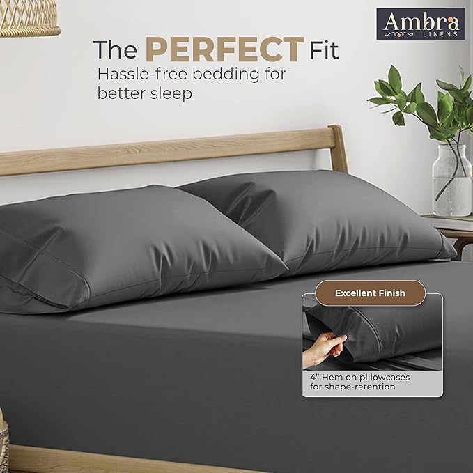 Ultra Soft Pillow Protectors 400TC Set of 2 Breathable Pillow Covers 100% Protection Against Stains, Dust & Dirt - Machine Washable