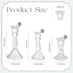 Mumufy 6 Pack Glass Taper Candle Holders Clear Candlestick Holder Fit 0.8 Inch Candles 4'' 6'' 8'' Tall Crystal Decorative Candlestick Stand Centerpiece for Table Wedding Dining Party (Spiral)