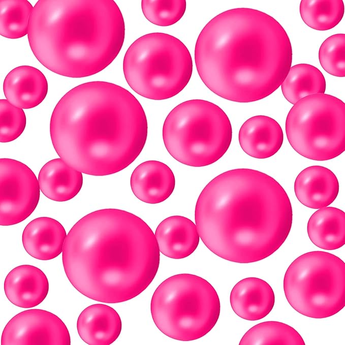 300Pcs Vase Filler Rosepink No Hole Faux Pearl Beads for Vase Filling Decorations, Candle Centerpieces, Wedding Centerpieces, Home Party Decor (8/14/20mm)