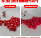 Red White Vase Filler | 150PCS Pearls Bead for Centerpieces Vases | 8/14/20 mm No Hole Beads, Fake Pearls for Wedding Birthday Theme Party Table Centerpieces Decor