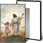 XWNLTEPK Dancing Day Christian Painting Jesus With Girl Christian Wall Art Bible Jesus Dancing With Little Girl Print Canvas Wall Art Poster