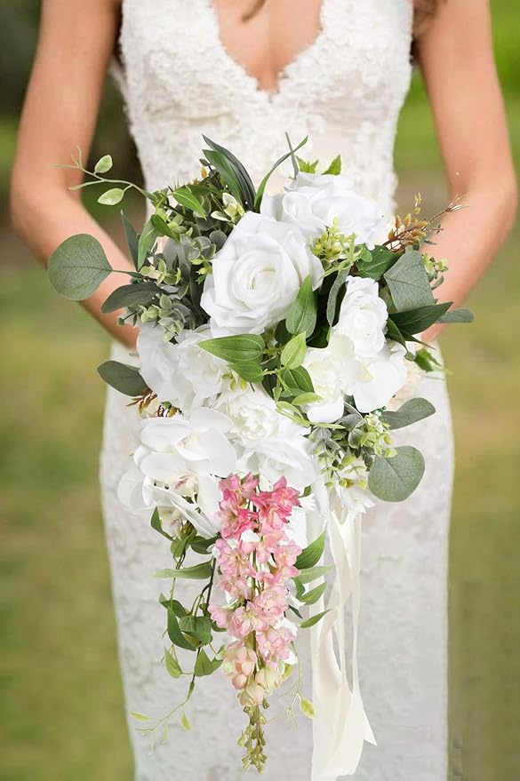 Pink Silk Delphinium Flowers Combo Clematis Greenery 8pcs Long Stem Pink Fake Larkspur Flowers Floral Arrangements for Tall Vase Table Party Home Decor