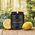 Lemon Eucalyptus Candle | Scented Candle for Home, Aromatherapy Candles - Soy Candles for Home Scented, Gift for Women Men, Home Fragrance Decoration -7oz