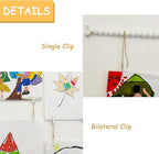 Art Display for Kids Artwork,Hanging Photo Display with 36 Clips, Boho Wooden Beads Kids Art Frame Display Holder for Classroom, Bedroom Wall Decor (White)