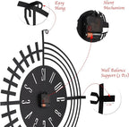 Large Metal Wall Clock | 20 inch Size Silent Battery Operated Large Size Analog Black Wall Clocks | Modern Wall Decor for Living Room Bedroom Kitchen Home Office