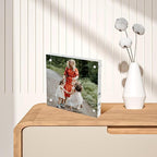 4x4 Acrylic Picture Frame 10 Pack, Clear Picture Frames Double Sided Magnetic Acrylic Frames Freestanding Photo Block Frame Desktop Display Floating Frameless Frame Stand