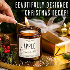 Apple Cinnamon Candles, Cinnamon Apple Candle - 'Apple Cinnamon' Infused w/Essential Oils I Scented Strong Soy Candles for Home for Christmas/Fall I Apple Pie Candle I 50Hr Burn, Made in USA
