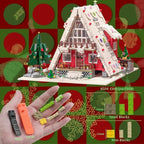 Art Log House Building Block Set With LED Lights, 2159 Pieces Christmas Toy Set, Scene With Santa Claus, Tree, Deer, for Adults, Boys and Girls