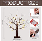 Mudder Money Holder Tree Present Card Holder with 12 Clear Clips LED Birch Twig Lights Tabletop Display Tree for Christmas, Valentines, Memo, Photo, Wedding(Classic Style,Brown, Warm White)