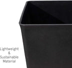 LA JOLIE MUSE 30 inch Tall Black Planters Set of 2, Indoor/Outdoor Rectangular Large V Shaped Taper Planters for Front Door