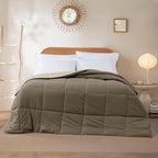 Modern Threads Down Alternative Reversible Comforter Taupe/Champagne Twin