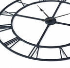 Large Wall Clock for Living Room Decor – 32 Inch Silent Non-Ticking Modern Farmhouse Wall Clock, Oversized Decorative Metal Roman Numeral Clock, Black