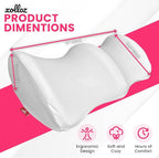 Ergonomic Leg Pillow for Leg and Knee Support | Premium Memory Foam Knee Pillow for Beauty Salon Or Home | Bolster Pillow for Legs Helps Comfort Enhancement, Legs & Lower Back Pain Relief (White)