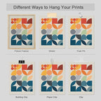 SIGNWIN Adhesive Canvas Poster Mid-Century Modern Colorful Geometric Polygons Abstract Geometric Digital Art Modern Art Decorative Zen Relax/Calm Multicolor Minimalism for Bedroom - 8"x10"x 4