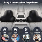 Lumbar Support for Car - Back Cushion for Driving Seat Lower Back Pain Relief - Memory Foam Lumbar Pillow for Car/Office Chair - Ergonomic Streamline Soft Washable Cover-Black&Grey