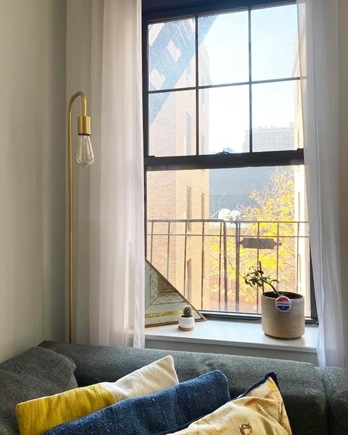 Oneach 63.75'' Industrial Antique Brass Gold Minimalist Floor Lamp for Living Room, Bedroom and Office