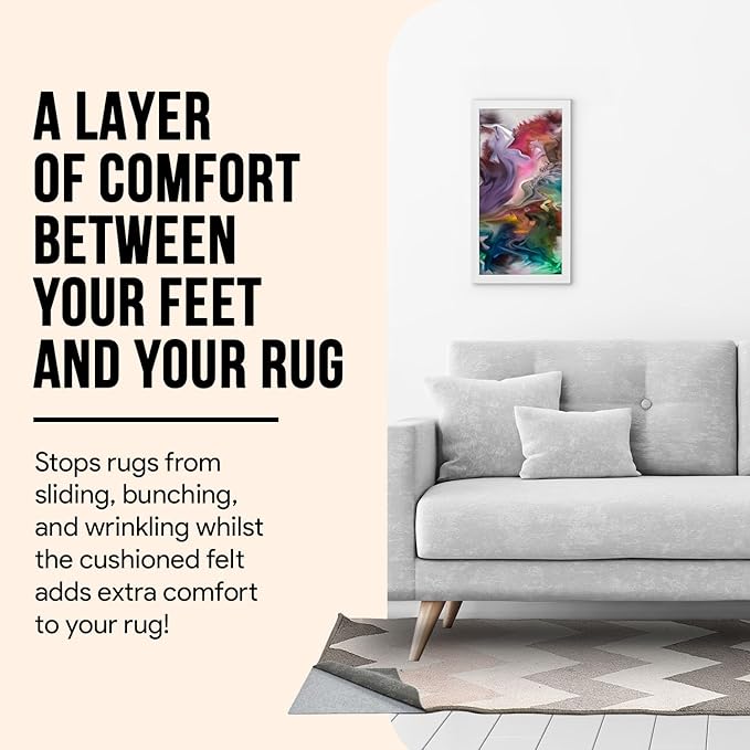 Premium Felt Rug Pad 4x6 Feet, Thick Rug Pads for Hardwood Floors, Laminate, Vinyl, Stone, Carpet & Tile, Under Rug Padding