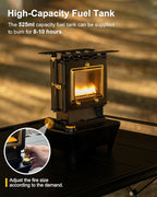 Camping Oil Lantern，Oil Lamp with Cooker Stove，Fuel Lamp for Outdoor，Portable Oil Lamp，Portable and Convenient for Heating and Cooking (Black)