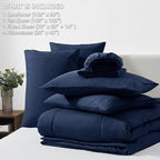 CozyLux King Size Comforter Set Navy Blue, 7 Pieces Bed in a Bag, Navy Blue Comforter King Size, All Season Bedding Sets with Stitch Quilted Comforter, Flat Sheet, Fitted Sheet, Pillowcases