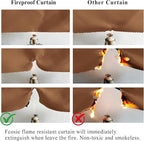 Fcosie Extra Wide Flame Resistant Insulation Window Drapes, 80% Light Blocking Room Darkening Curtains, Antique Bronze Grommet Privacy Drapery, Fire Safety Draperies - 2 PCS - Hazel - 200" Wx102 L