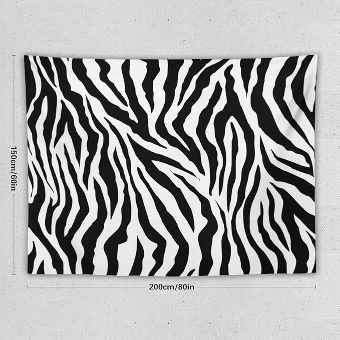 HZOHNAGO Zebra Print Tapestry Nature Wild Animals Black and White Stripe Printed Wall Tapestry Painting Wall Hanging for Bedroom Living Room Dorm 80" W x 60" H