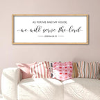 ZZJJHYWGQ As For Me And My House We Will Serve The Lord Wall Decor Art 32" x 12" Large Bible Verse Sign for Bedroom Christian Wood Framed Wall Hanging (Wood)