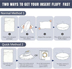 OKBA 14x14 Throw Pillow Inserts Set of 2-Fluffy Square Cushions with 100% Cotton Covers-Decorative White Pillow Fillers for Sofa, Bed, Couch, Living Room, Indoor Hotel Pillows