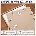 Homeforia 20x24 Picture Frame Wood, High End Natural Oak 20x24 Frame Matted to 16x20 Photo, 20 x 24 Light Wooden Poster Frames with Mat 16 by 20, 24by20 Thin Frames, Tempered Glass, Wall Kit, Set of 1