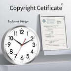 AKCISOT Wall Clock 10 Inch Silent Wall Clocks Battery Operated Non Ticking - Modern Silver Clock Decorative for Kitchen, Bathroom, Bedroom, Living Room, Office, Home(Silver)