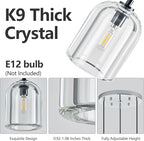 Modern Chrome Pendant Lights Kitchen Island Ceiling Chandelier Indoor Crystal Hanging Light Fixtures for Dining Room Kitchen Living Room Bedroom（3Light）