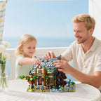 Medieval Watermill Building Set – 1873 PCS Medieval House with Rotating Water Wheel, Architecture Collectible Building Bricks Kit for Adults and Medieval Village Fans