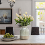 Ceramic Vase Flower Vase Double Glazed Crackle Finish Decorative Vase Modern Style for Flowers Pampas Grass Indoor Living Room Dining Table Office Home Decor