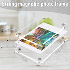 HELPLEX Acrylic Fridge Magnetic Frame, 6 Pack Polaroid Magnet Frame 2.36 x 3.54 Inch Double Sided Refrigerator Magnet Picture Frame for Fujifilm Instax Mini, Clear Photo Display Frames